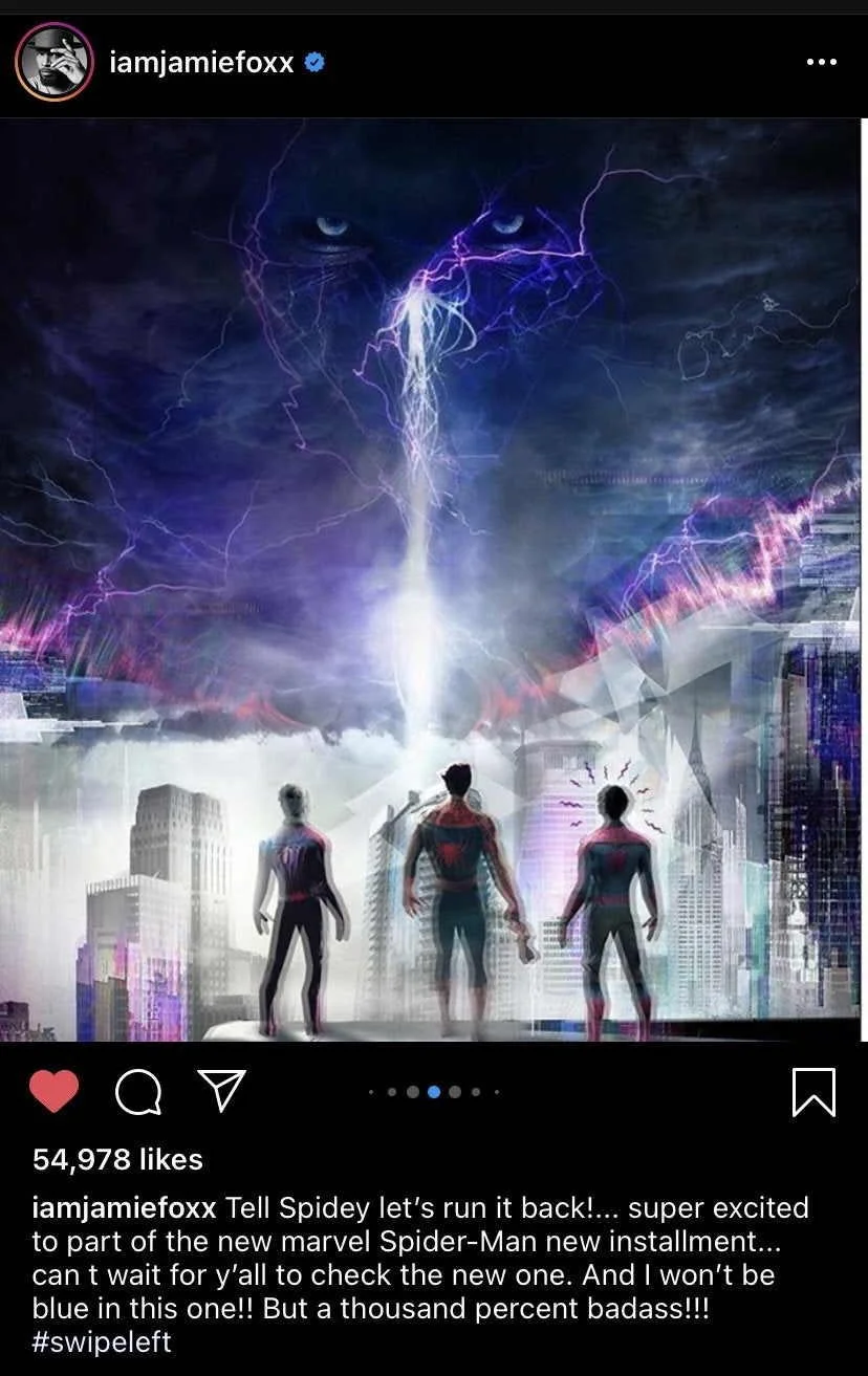 Jamie Foxx's Spider-Man Instagram Post